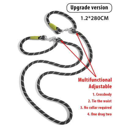 TRACTION ROPE REFLECTIVE NYLON DOG LEASH