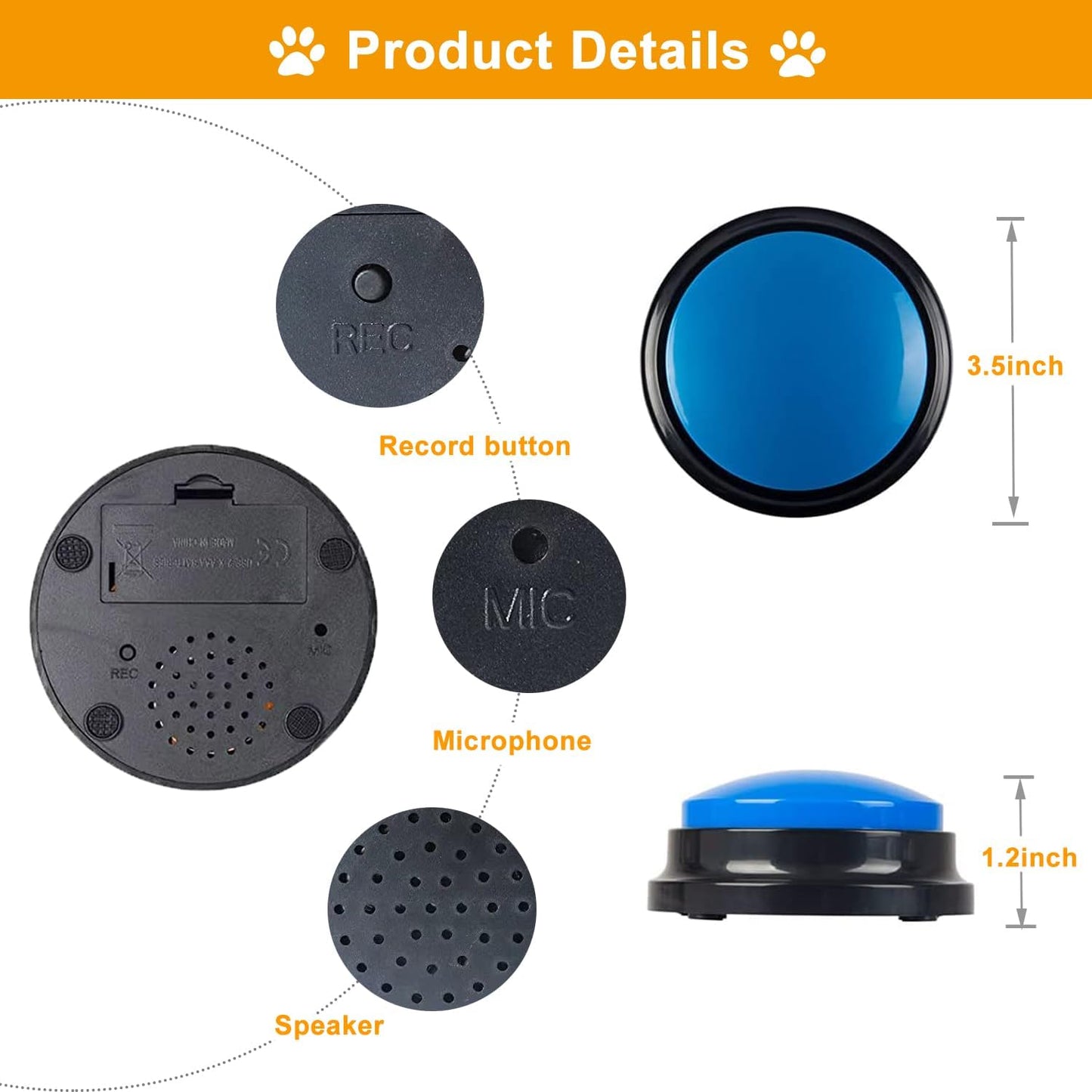 INTERACTIVE DOG PERSONALIZED SOUND BUTTONS